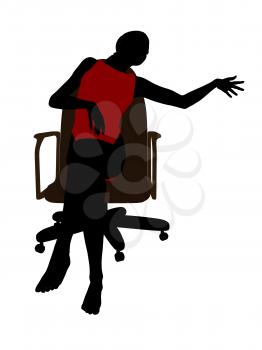 Royalty Free Clipart Image of a Woman Sitting on a Chair