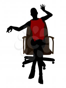 Royalty Free Clipart Image of a Woman Sitting on a Chair