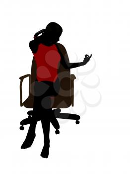 Royalty Free Clipart Image of a Woman Sitting on a Chair