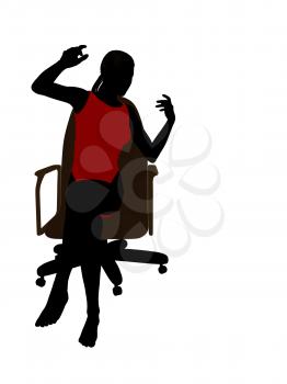 Royalty Free Clipart Image of a Woman Sitting on a Chair