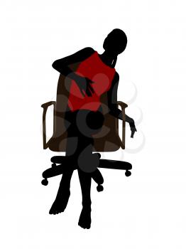 Royalty Free Clipart Image of a Woman Sitting on a Chair