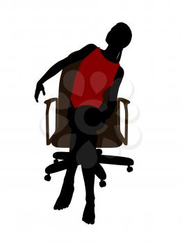 Royalty Free Clipart Image of a Woman Sitting on a Chair