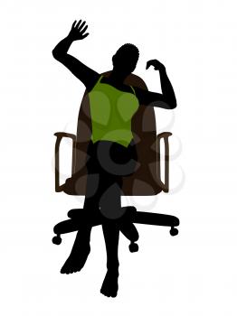 Royalty Free Clipart Image of a Woman in a Chair