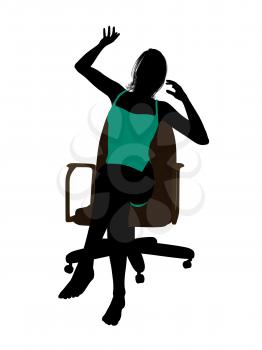 Royalty Free Clipart Image of Woman in a Suit Sitting in a Chair