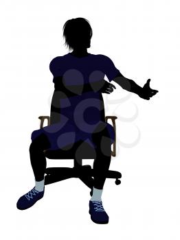 Royalty Free Clipart Image of a Guy in a Chair