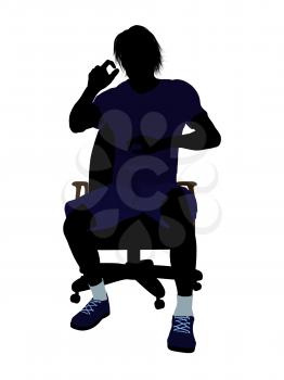 Royalty Free Clipart Image of a Guy in a Chair