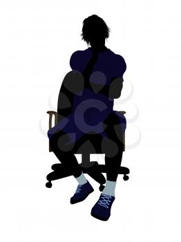 Royalty Free Clipart Image of a Guy in a Chair