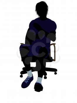 Royalty Free Clipart Image of a Guy in a Chair