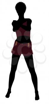 Royalty Free Clipart Image of a Woman in Lingerie