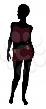 Royalty Free Clipart Image of a Woman in Lingerie