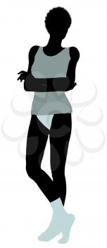 Royalty Free Clipart Image of a Woman in Lingerie