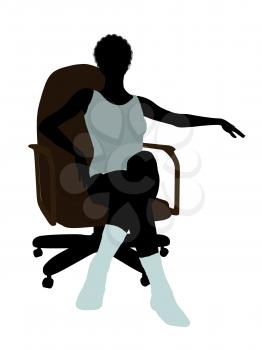 Royalty Free Clipart Image of a Woman in Underwear Sitting in a Chair