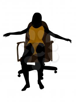 Royalty Free Clipart Image of a Woman in a Chair in Her Underwear