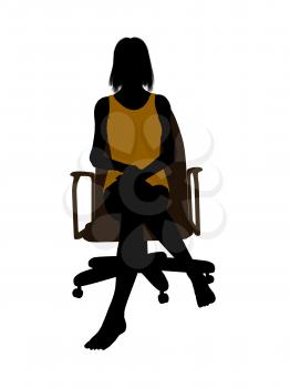 Royalty Free Clipart Image of a Woman in a Chair in Her Underwear