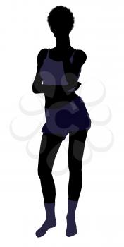 Royalty Free Clipart Image of a Woman in Lingerie
