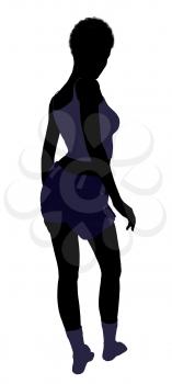 African american lingerie with socks illustration silhouette on a white background
