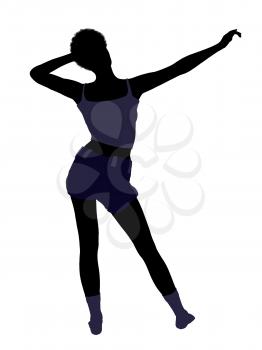 African american lingerie with socks illustration silhouette on a white background