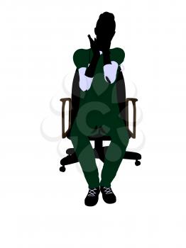 Royalty Free Clipart Image of a Female Doctor in a Chair