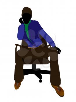 Royalty Free Clipart Image of a Woman in a Chair