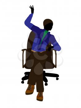 Royalty Free Clipart Image of a Woman in a Chair