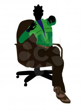 Royalty Free Clipart Image of a Woman in a Chair