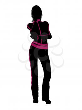 Female workout illustration silhouette on a white background