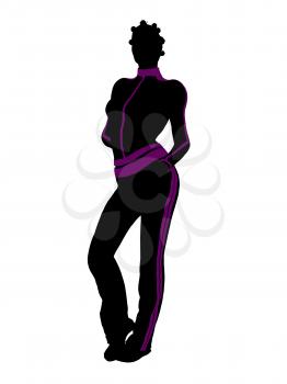 African american female workout illustration silhouette on a white background