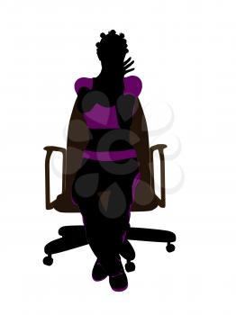 Royalty Free Clipart Image of a Girl in a Chair