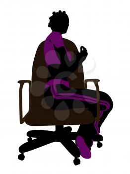 Royalty Free Clipart Image of a Girl in a Chair