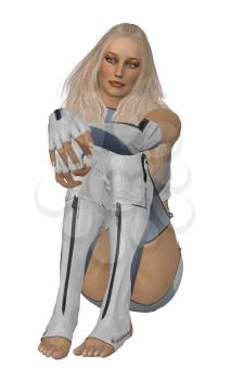 Royalty Free Clipart Image of a Science Fiction Girl