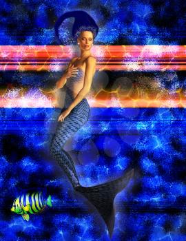 Royalty Free Clipart Image of a Mermaid