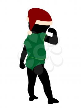 Royalty Free Clipart Image of a Baby in a Santa Hat