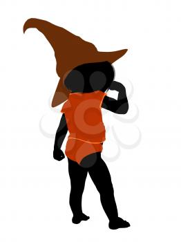 Royalty Free Clipart Image of a Baby in a Witch's Hat