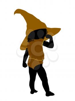 Royalty Free Clipart Image of a Baby in a Witch's Hat