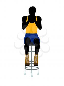 Royalty Free Clipart Image of a Man on a Barstool