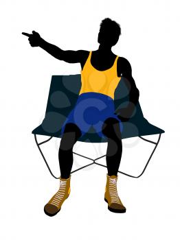 Royalty Free Clipart Image of a Man on a Lounge Chair