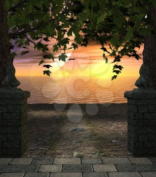 Royalty Free Clipart Image of a Sunset