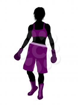 Royalty Free Clipart Image of a Female Boxer