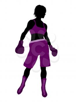 Royalty Free Clipart Image of a Female Boxer