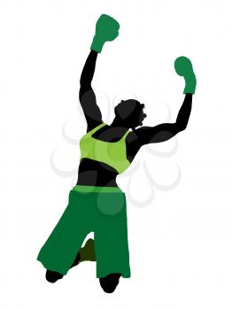 Royalty Free Clipart Image of a Female Boxer