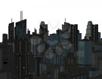 Royalty Free Clipart Image of a Cityscape