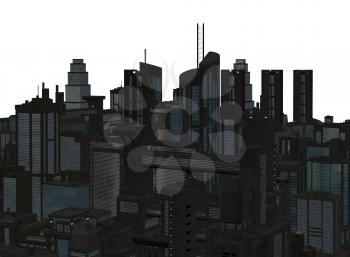 Royalty Free Clipart Image of a Cityscape