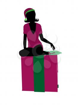 Royalty Free Clipart Image of a Christmas Elf