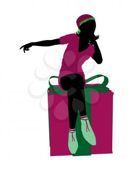 Royalty Free Clipart Image of a Christmas Elf