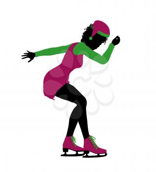 Royalty Free Clipart Image of an Ice Skater Elf