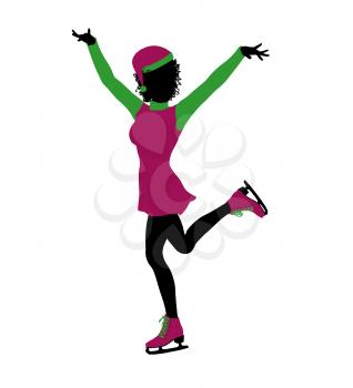 Royalty Free Clipart Image of an Ice Skater Elf