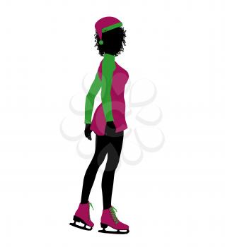 Royalty Free Clipart Image of an Ice Skater Elf