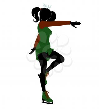 Royalty Free Clipart Image of a Girl Skating