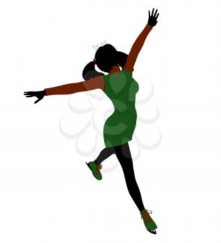 Royalty Free Clipart Image of a Girl Skating