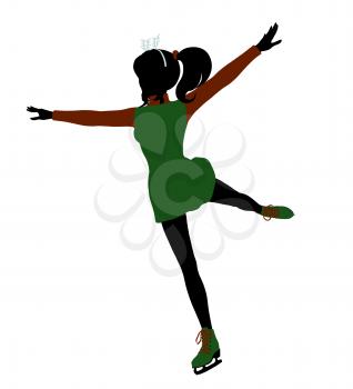 Royalty Free Clipart Image of a Girl Skating